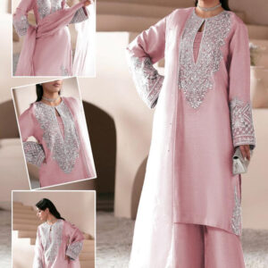 Ajr Couture Luxury Sheesha Silk Embroidered Dress